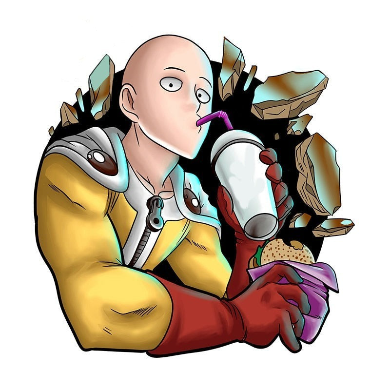 One Punch Man 'Saitama | Drinking' Vinyl Car Sticker