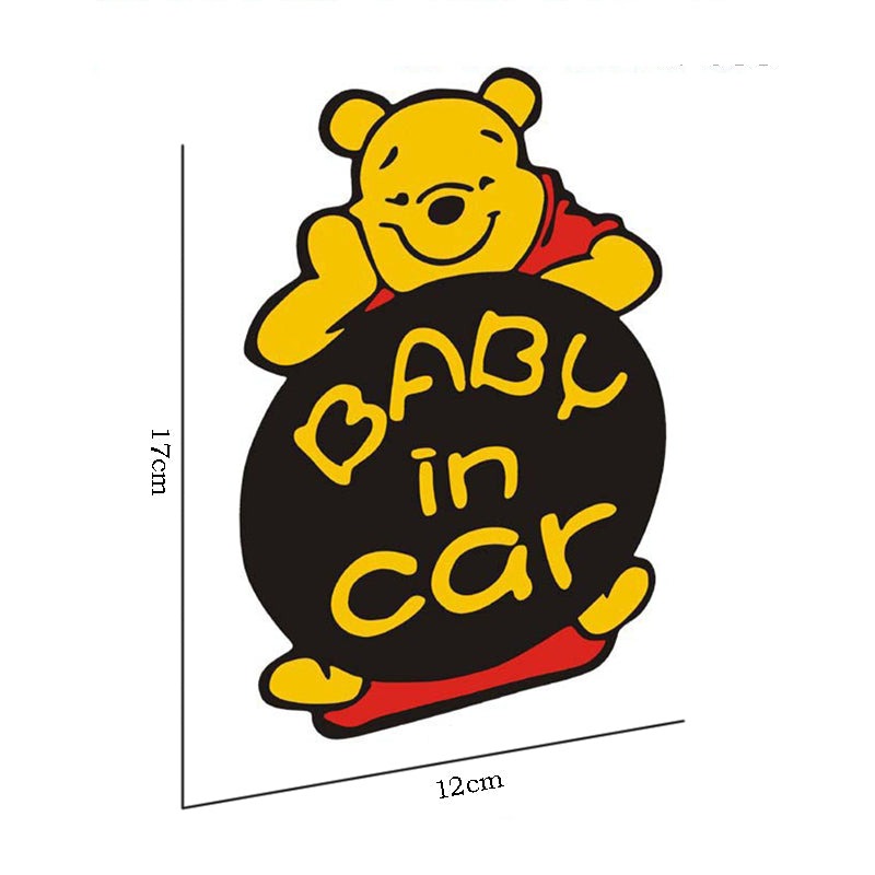Baby In Car 'Pooh | Bored' Vinyl Car Sticker