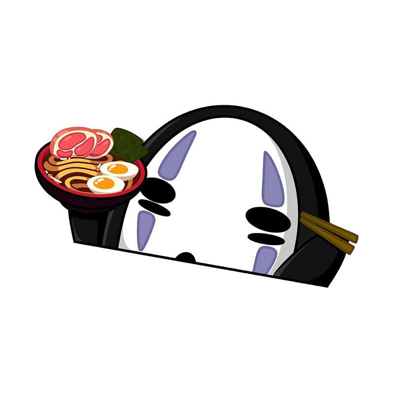 Spirited Away 'No-Face | Eating Ramen'  Vinyl Car Peeker Sticker