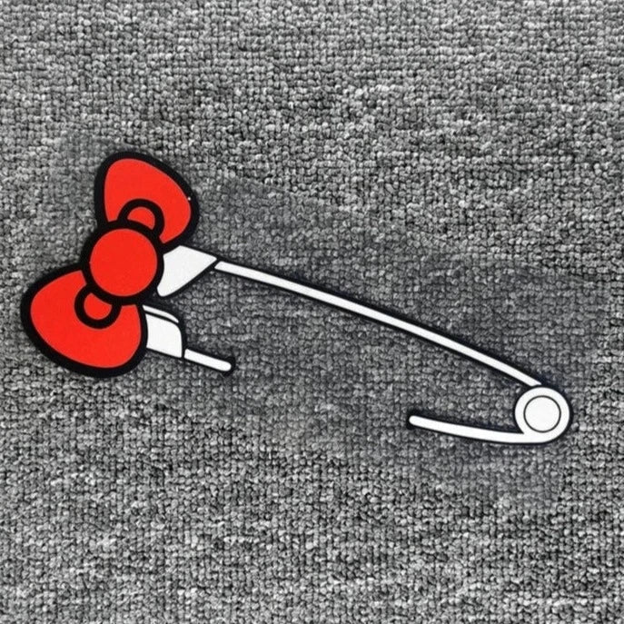 Cute 'Safety Pin Ribbon' Vinyl Car Sticker