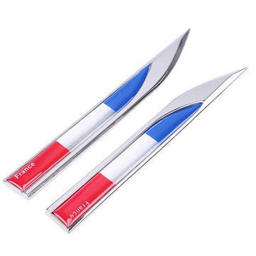 Side Fender Knife 'France Emblem Flag' Metal Car Sticker