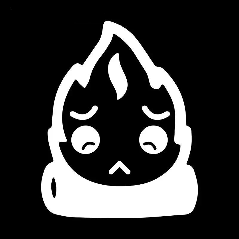 Calcifer Flame 'Unhappy' Vinyl Car Sticker