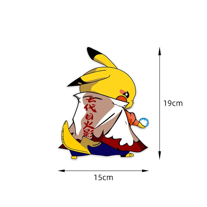 Pikachu x Naruto Uzumaki '7th Hokage Suit' Vinyl Car Sticker