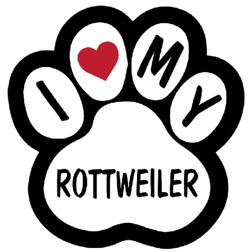 Dog Paw 'I Love My Rottweiler' Vinyl Car Sticker
