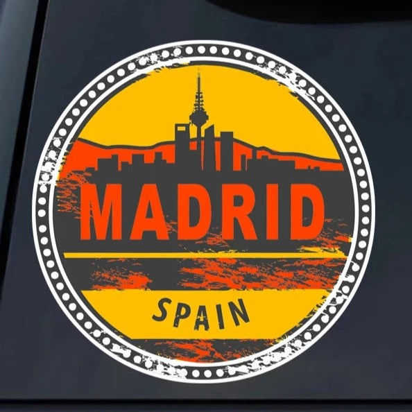 Madrid Spain 'Skyline' Vinyl Car Sticker