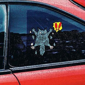 Cracked Front 'Blue Cat | Falling' Vinyl Car Sticker