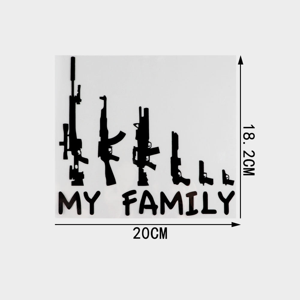Military Tactical 'My Family | Tactical Guns | 1.0' Vinyl Car Sticker