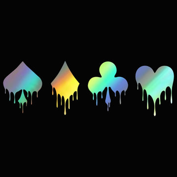 Playing Cards Symbol 'Spade-Diamond-Club-Heart | Melting' Vinyl Car Sticker