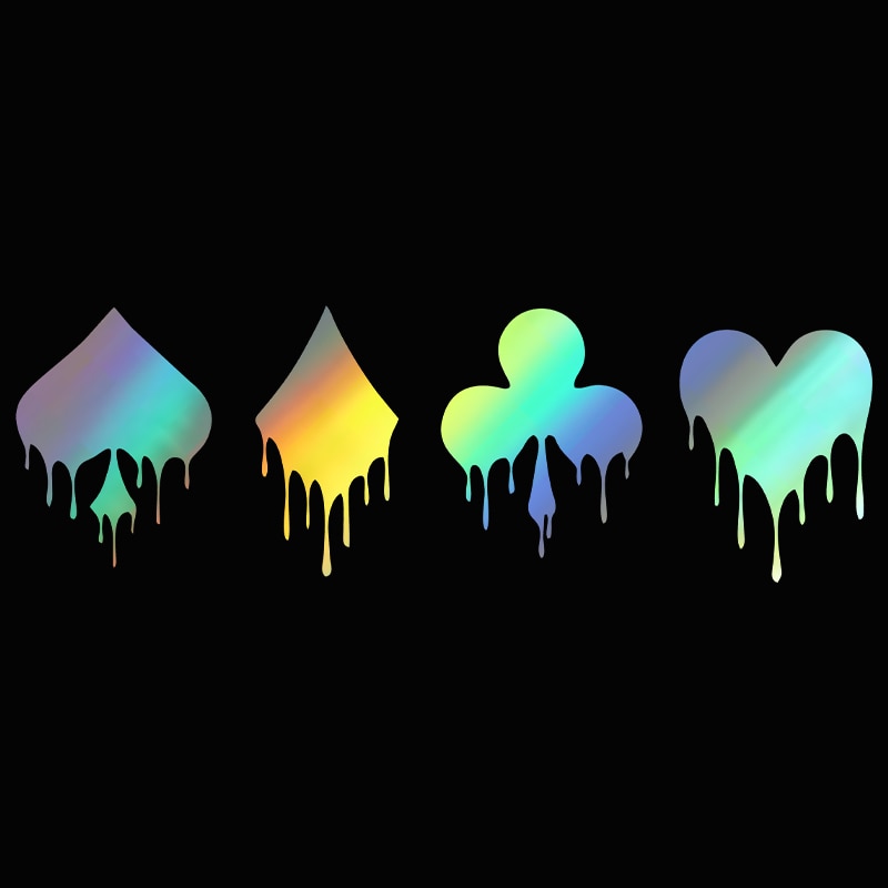 Playing Cards Symbol 'Spade-Diamond-Club-Heart | Melting' Vinyl Car Sticker