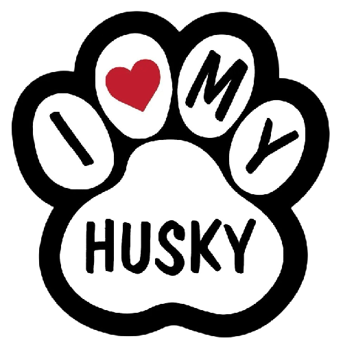 Dog Paw 'I Love My Husky' Vinyl Car Sticker