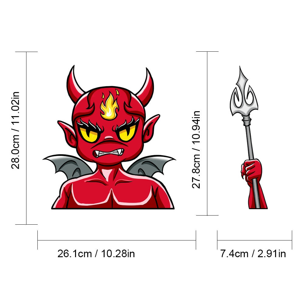 Halloween 'Devil | Fire On Forehead' Vinyl Car Wiper Sticker