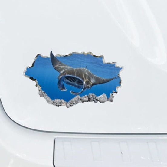 Smashed Hole 'Manta Ray' Vinyl Car Sticker