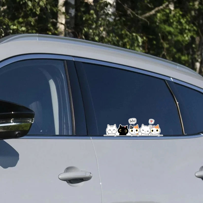 Cute 'Lovely Cats' Vinyl Car Peeker Sticker