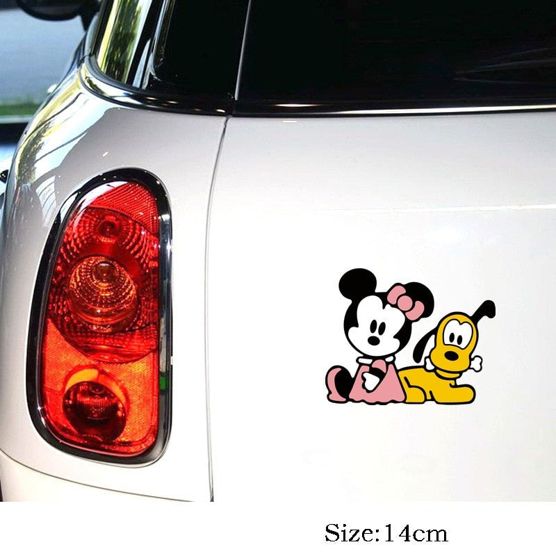 Mickey Mouse 'Baby Minnie And Baby Pluto | Surprised' Vinyl Car Sticker