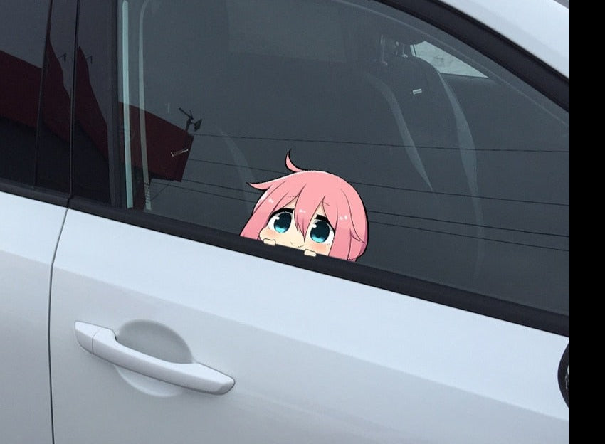 Laid-Back Camp 'Cute Nadeshiko Kagamihara'  Vinyl Car Peeker Sticker