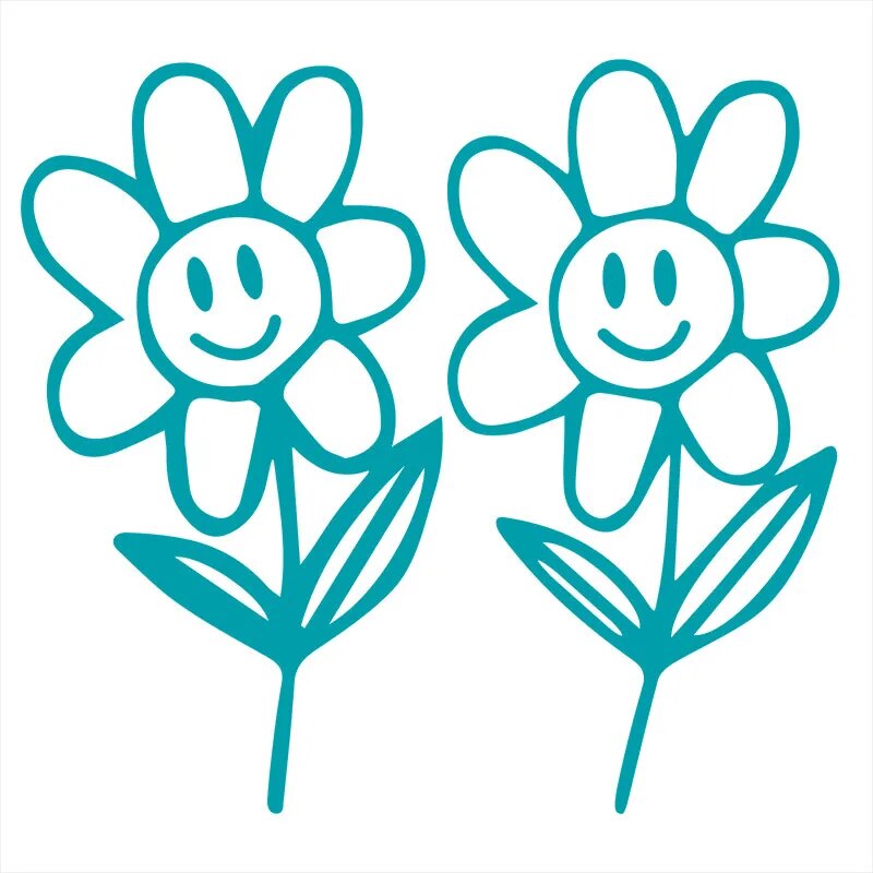 Cute 'Flower Buddies' Vinyl Car Sticker
