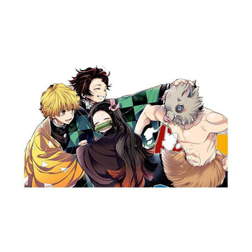 Demon Slayer 'Zenitsu-Nezuko-Tanjiro | Teasing Inosuke' Vinyl Car Sticker