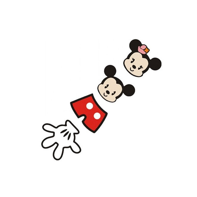 Mickey And Minnie Mouse 'Head-Short-Glove' Vinyl Car Sticker