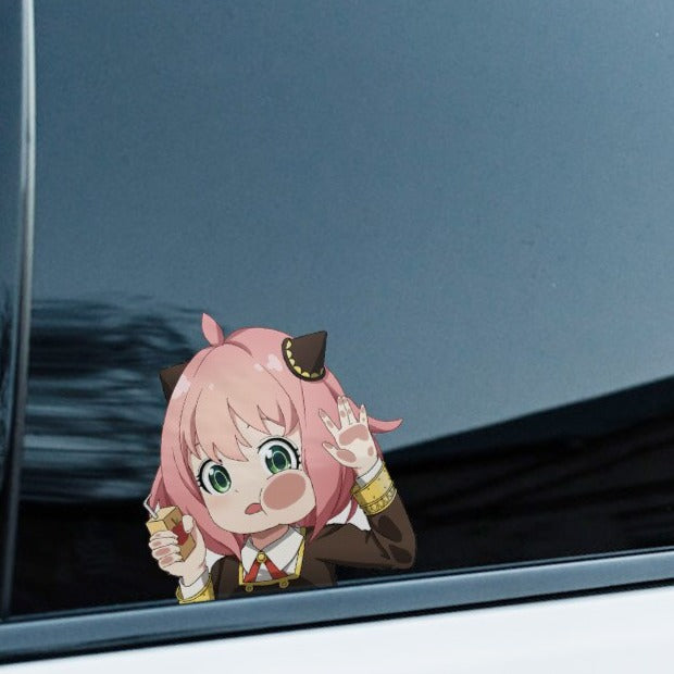 Spy x Family 'Anya | Pressed Face | Apple Juice' Vinyl Car Sticker