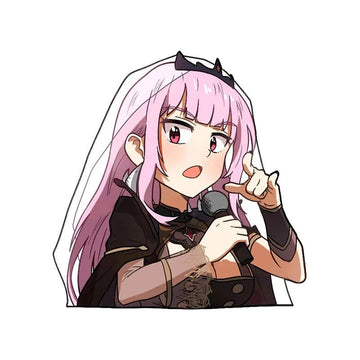 Virtual YouTuber 'Mori Calliope | Rock and Roll' Vinyl Car Peeker Sticker