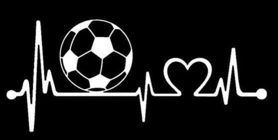 Football 'Heartbeat Lifeline' Vinyl Car Sticker