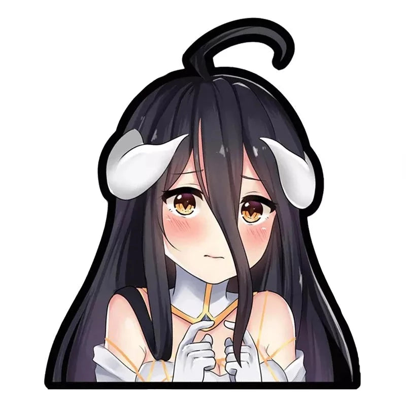 Overlord 'Albedo | Blushed' Vinyl Car Peeker Sticker