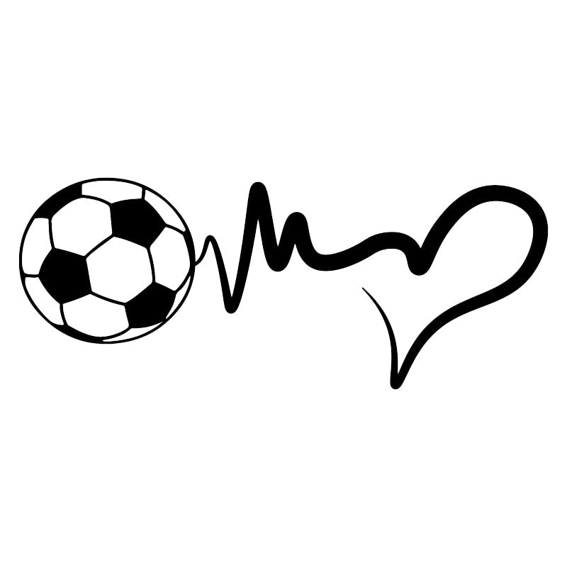 Sports 'Soccer Ball Heartbeat' Vinyl Car Sticker