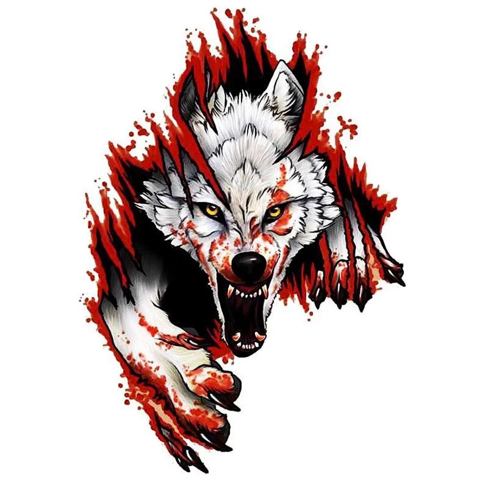 Bloody Wolf 'Ferocious | Left' Vinyl Car Sticker