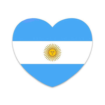 Heart Shaped 'Argentina Flag' Vinyl Car Sticker
