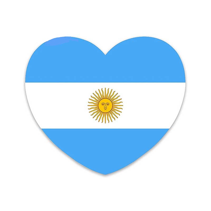 Heart Shaped 'Argentina Flag' Vinyl Car Sticker
