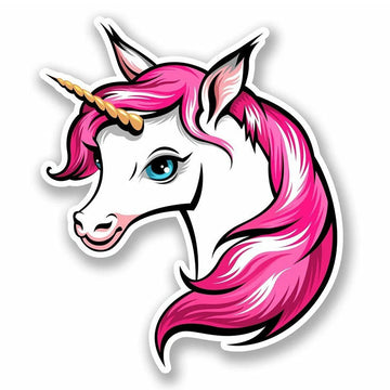 Pink Unicorn 'Head' Vinyl Car Sticker