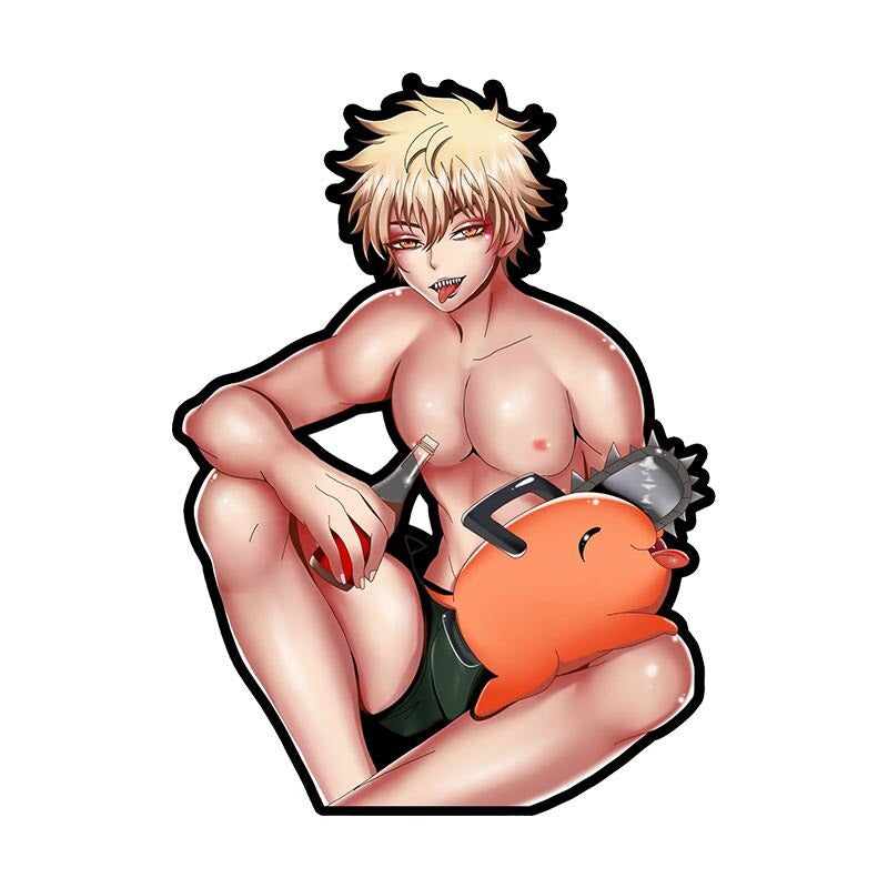 Chainsaw Man 'Denji And Pochita | Silly' Vinyl Car Sticker