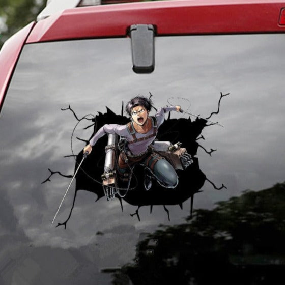 Attack on Titan 'Levi Ackerman | Shouting' Car Window Vinyl Sticker
