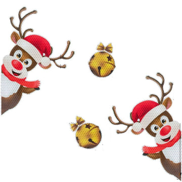 Christmas Decor 'Rudolph and Bells' Vinyl Car Magnetic Sticker
