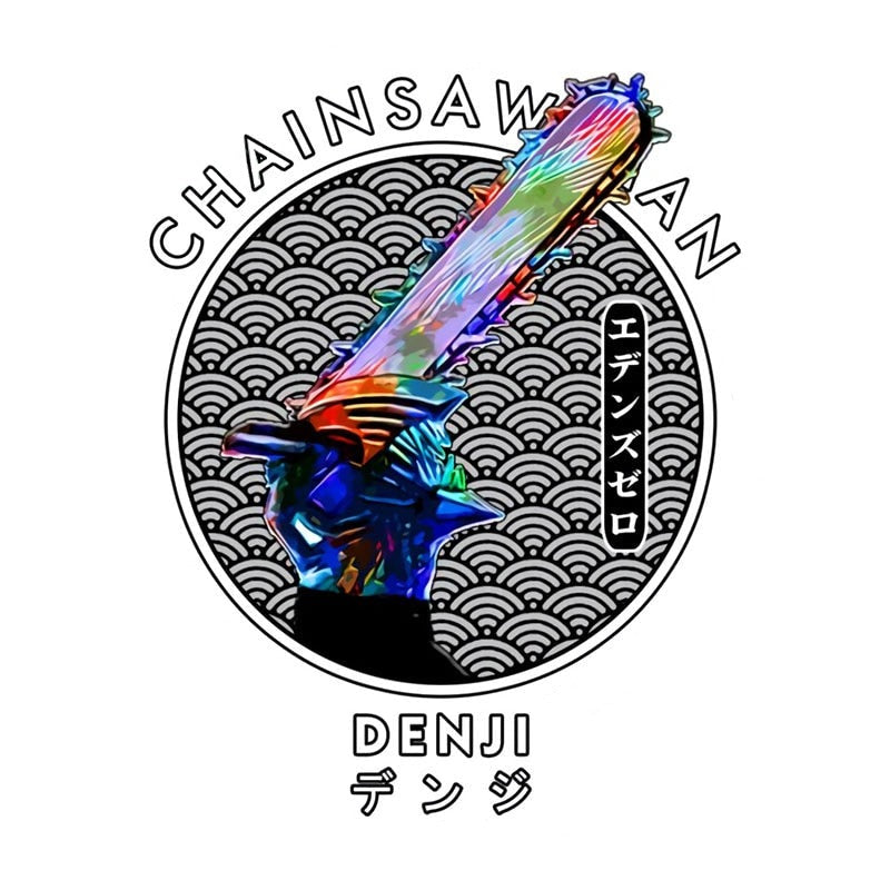 Chainsaw Man 'Denji | Seigaiha Wave | Colorful Head' Vinyl Car Sticker