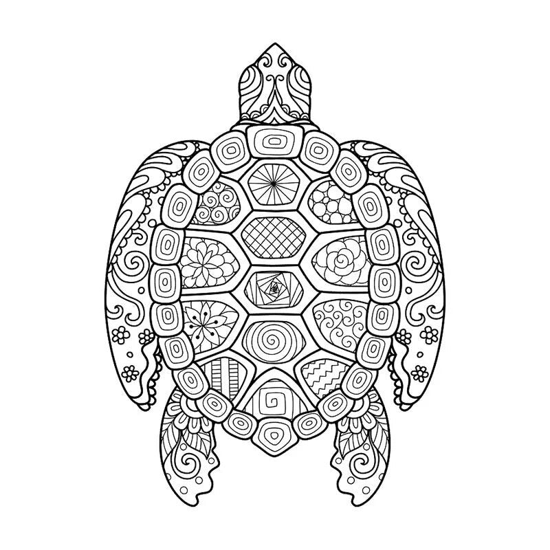 Tribal Turtle Sea 'Zentangling Turtle' Vinyl Car Sticker