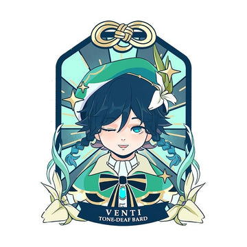 Genshin Impact 'Venti | Tone-Deaf Bard | Winking' Vinyl Car Sticker