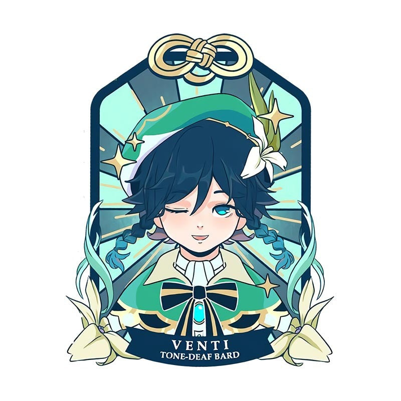 Genshin Impact 'Venti | Tone-Deaf Bard | Winking' Vinyl Car Sticker