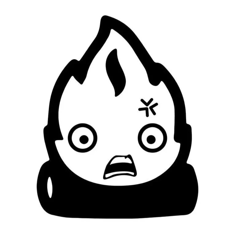 Calcifer Flame 'Stunned' Vinyl Car Sticker