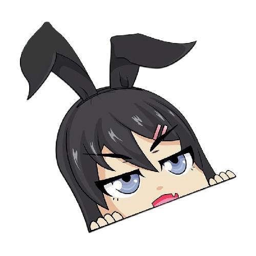Bunny Girl 'Chubby Mai Sakurajima' Vinyl Car Peeker Sticker