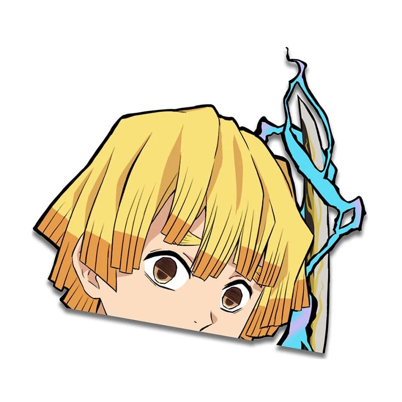 Demon Slayer 'Zenitsu | Lightning Sword' Vinyl Car Peeker Sticker