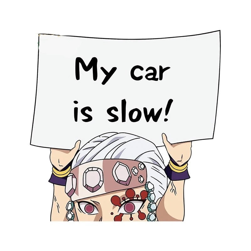 Demon Slayer 'Tengen | My Car Is Slow!' Vinyl Car Peeker Sticker