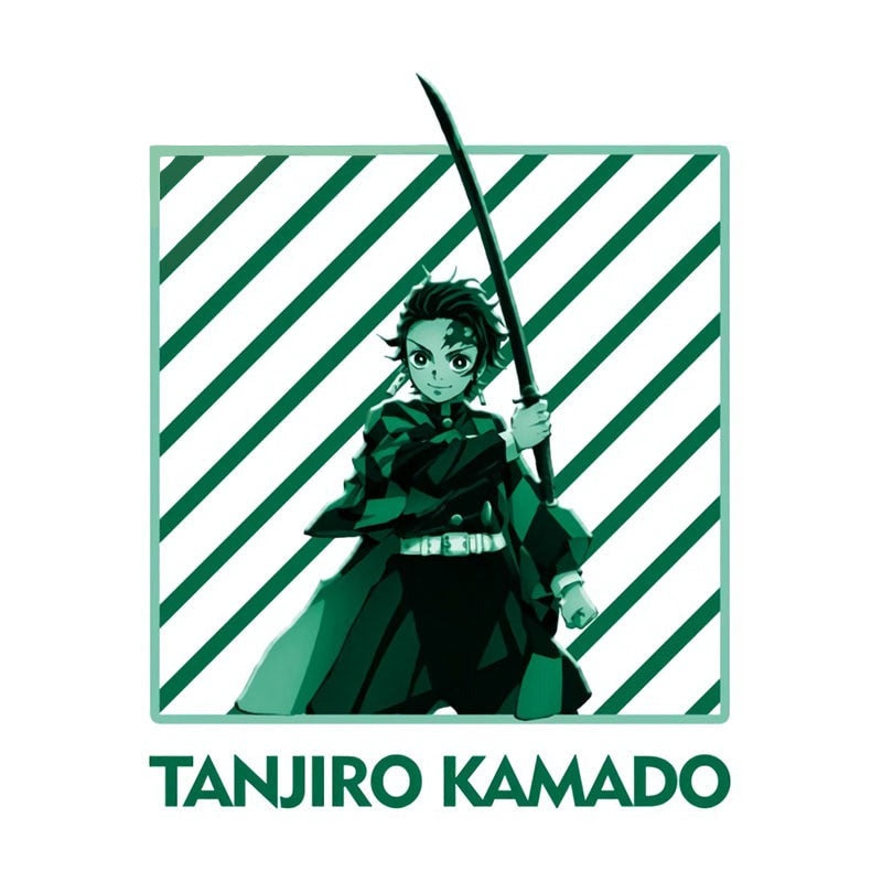 Demon Slayer 'Tanjiro Kamado | Green Stripes' Vinyl Car Sticker