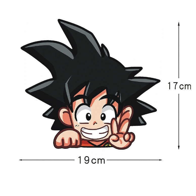 Dragon Ball Z 'Goku | Grinning And Peace Sign' Vinyl Car Peeker Sticker