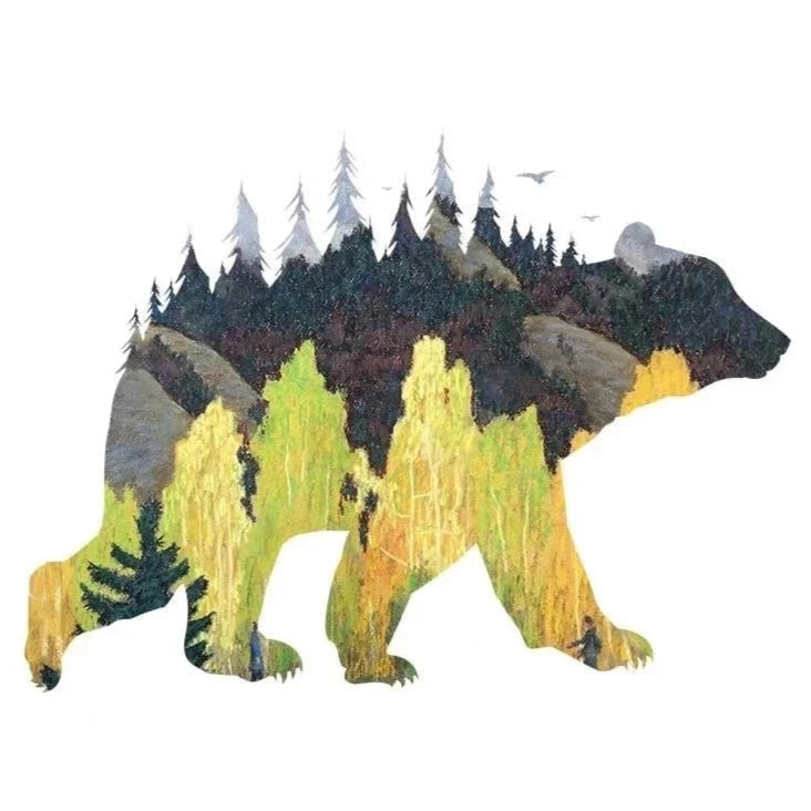 Bear 'Forest Image' Vinyl Car Sticker