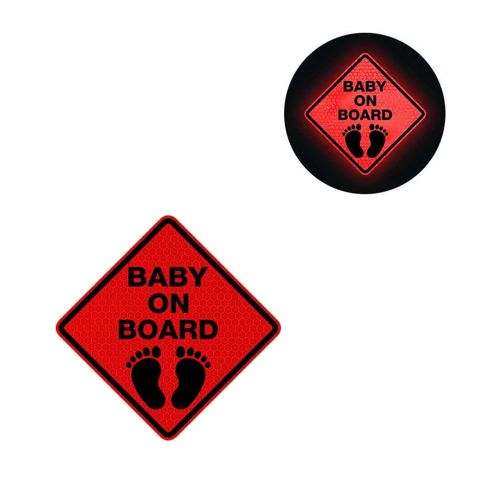 Baby On Board 'Footprints | Reflective' Vinyl Car Sticker