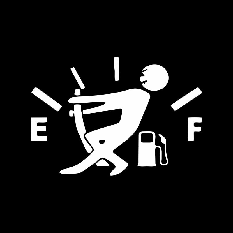 Funny Fuel Tank 'E | F | 1.0' Vinyl Car Sticker