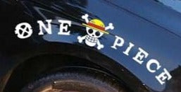 One Piece 'Black And White | Straw Hat Pirate Skull' Vinyl Car Sticker