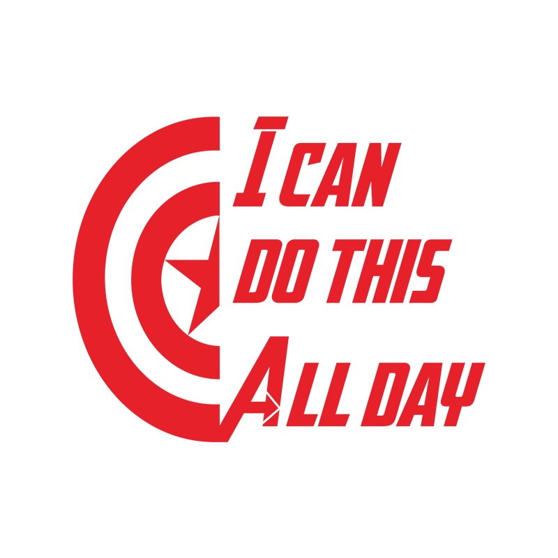 Captain America 'I Can Do This All Day' Vinyl Car Sticker