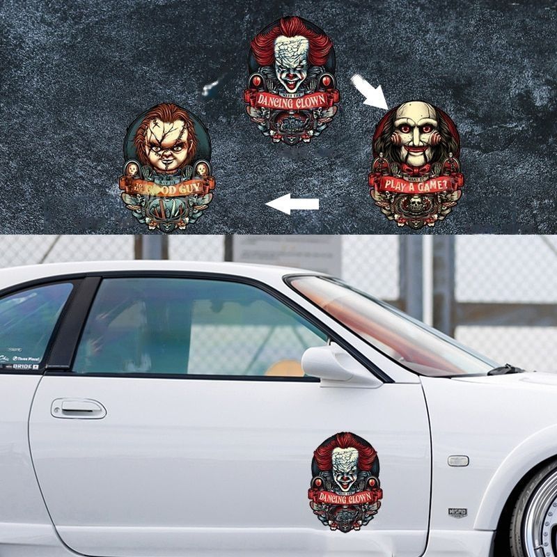 Horror 'Pennywise x Chucky x Billy the Puppet' Vinyl Car 3D Motion Sticker